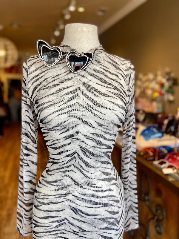 Zebra Backless Dress